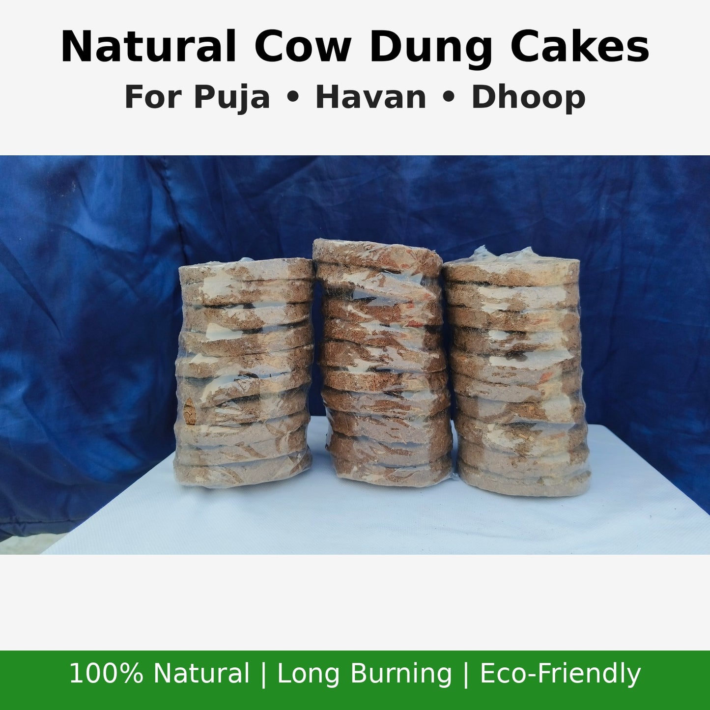 Organic Cow Dung Cakes for Puja