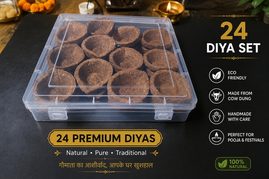 Mahayaghya Panchgavya Diya – Natural Cow Dung Diya | Eco-Friendly Diya for Puja, Diwali, Festivals & Gifting
